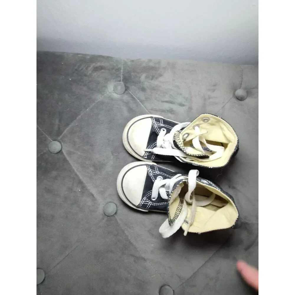 Converse Kids Black and White High-Top Sneakers 7